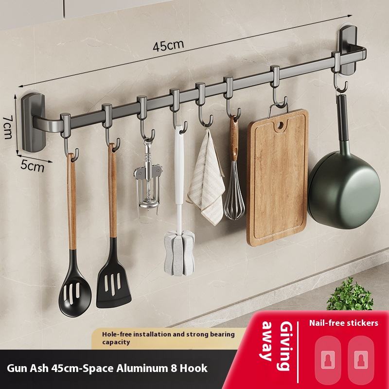 เสาเดี่ยว8ตะขอ45ซม.-สีเทา