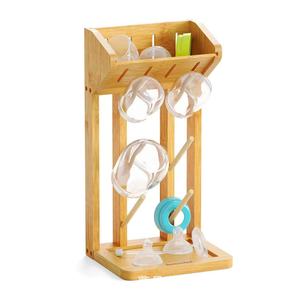 Support de rangement transfrontalier en bois pour tasses, séchoir pratique et détachable pour biberons et tétines, séchoir à biberons à l'envers - Product Image 2