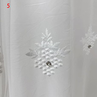 Vente en gros de rideaux d'ameublement au design européen avec broderie de fleurs pour chambre à coucher, tissu transparent pour rideaux de fenêtre