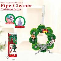 Kit de Bricolage HTL pour Nettoyage de Tuyaux, Kit Artisanat avec Tiges en Chenille, Matériel pour Couronne et Arbre de Noël, Jouet avec Vidéo Tutorielle pour Enfants
