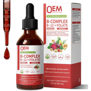 OEM dimetil B cairan kompleks tetes <span class=keywords><strong>5000</strong></span> <span class=keywords><strong>Mcg</strong></span> <span class=keywords><strong>B12</strong></span> metilobalamin folat Vitamin B tetes dengan B3 B6 bit Hawthorn - Product Image 1