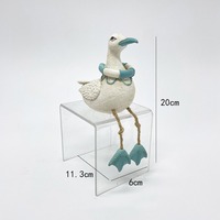 Figura Decorativa de Gaviota de Resina, Estilo Náutico Costero, con Patas Colgantes, Adorno para Mesa de Playa u Hogar, Regalo