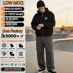 Sweat à capuche personnalisé de luxe avec broderie et impression, style streetwear, en molleton, vierge, vintage, oversize, effet usé, zippé - Product Image 1
