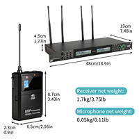 Nouvel Émetteur sans Fil Professionnel UR422 OEM avec Micro Cravate Lavalier 4 Canaux et Émetteur de Poche