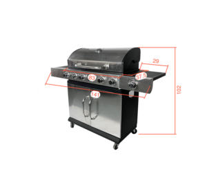 Barbecue à gaz autoportant <span class=keywords><strong>en</strong></span> acier Corten durable, robuste, <span class=keywords><strong>pour</strong></span> jardin, extérieur et fêtes - Product Image 6