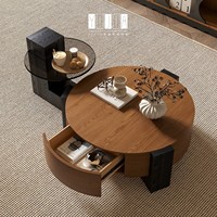 Table basse en bois massif de designer haut de gamme, style rétro médiéval, nouveau style moderne pour les petits salons, usage domestique