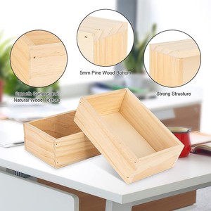 Boîte de rangement en bois rectangulaire, en bois massif, type sur pied, pour emballage général, durable - Product Image 2