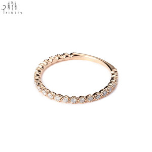 Joyería Fina de Alta Calidad y Estilo Moderno al por Mayor, Anillo Apilable de Oro Rosa de 18K con Diamantes Naturales Reales, Regalo para Chicas, Uso Diario - Product Image 3