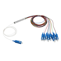 Divisores de Fibra Óptica PLC de Tubo de Acero Mini, 1x 2 4 8 16 32 Conectores SC/APC, Cable de 0.9mm, Divisores FTTH para Redes 3G/5G