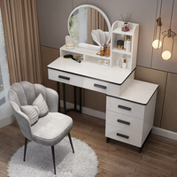 Style nordique lumière luxe coiffeuse ensemble LED Ins armoire de rangement moderne Design Simple pour chambre salon pour hôtel