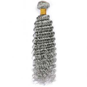 Ingrosso 1 Pacchetto di Capelli Umani Grigio Sale e Pepe Argento Grigio Afro Ricci Marrone Senza Trama per Trecce Boho Ondulate - Product Image 2
