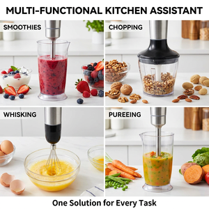 Mixeur Plongeant Électrique 700W Puissant Multi-vitesses avec Fouet et Hachoir pour Appareils <span class=keywords><strong>de</strong></span> Cuisine Domestiques - Product Image 2
