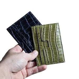 <span class=keywords><strong>Porte</strong></span>-cartes en cuir Boshiho, portefeuilles en cuir véritable personnalisés pour hommes, motif crocodile, portefeuilles décontractés pour affaires - Product Image 6