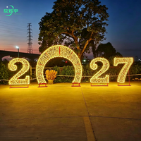 Grandes décorations lumineuses de Noël pour l'extérieur, lumières LED 3D, motif lumineux, arche à traverser 2027