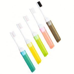 Mini brosse à dents pliable avec boîte de rangement personnalisée avec logo pour les voyages - Product Image 4