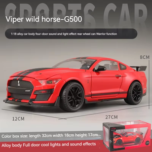 Moulé sous pression <span class=keywords><strong>1</strong></span>:18 modèle de voiture en alliage Ford <span class=keywords><strong>mustang</strong></span> GT500 modèle de voiture en alliage portes de retrait sonores et lumineuses décoration ouverte modèle de voiture en métal - Product Image 2