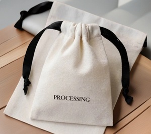 Túi bông hữu cơ tùy chỉnh với dây thừng, thân thiện với môi trường, có thể tái chế, phân hủy sinh học, in logo, túi lưu trữ đồ trang sức - Product Image 5