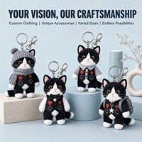 Porte-clés Mascotte Peluche Chat Personnalisé Thème Cartes à Jouer, Cadeau Thème, Logo Personnalisé, Breloque de Sac de Vente au Détail, Commande en Gros, OEM ODM, Cadeau Promotionnel