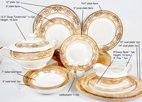 Vaisselle classique en porcelaine, vaisselle occidentale, plateau royal en porcelaine dorée, vaisselle chinoise ukrainienne, service de table pour le ramadan