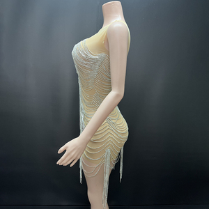 Mới lạ Y3811-D xu hướng sản phẩm 2025 New arrivals sang trọng <span class=keywords><strong>prom</strong></span> Dresses Evening Gown mới nhất Cocktail bên Dresses với tua - Product Image 4