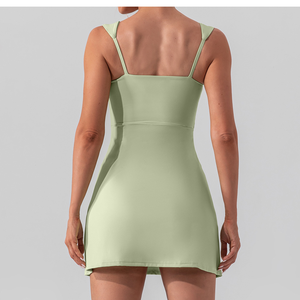 SHINBENE Robe d'exercice pour femme Robes de golf athlétiques Robe de tennis d'entraînement avec soutien-gorge et short intégrés - Product Image 4