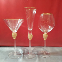 Verre à martini élégant en cristal doré avec pied en forme de diamant, coupe à vin rouge décorative pour bar, fête, événement, fournitures de traiteur