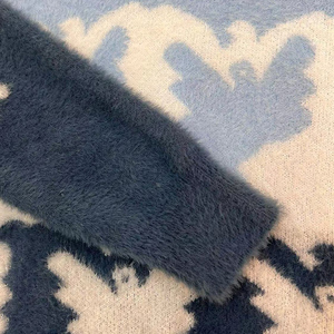Suéter Corto de Mohair con Tejido de Nylon para Mujer, Suéter de Manga Larga con Cuello Redondo, Textura Suave y Esponjosa, Diseño de Bloques de Color - Product Image 4