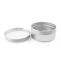 Pot en aluminium avec couvercle à vis 5mL 10mL 30mL 50mL 60mL 80mL 100mL 120mL 150mL 180mL, boîte ronde en étain argentée pour cosmétiques