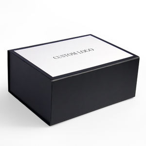 صندوق هدايا مغناطيسي قابل للطي مخصص بغطاء أسود صندوق ورقي صلب قابل للطي لتغليف الملابس والأحذية - Product Image 3