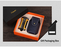 Logo personnalisé Rechargeable Gaz Avec Support En Alliage De Métal 4 Jet Flamme Cigare Table Torche Plus Léger