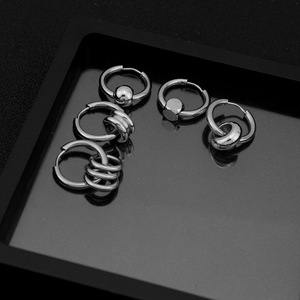 Popular Niche Design Simple Style Silver Plated Hoop <b>Earrings</b> Stainless Steel Unisex's <b>Earrings</b> Wholesale Jewelry Trendy - Product Image 3