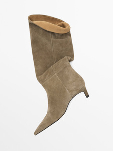 Scarpe da Donna 2025, Nuovo Stile Invernale ed Estivo, <span class=keywords><strong>Stivali</strong></span> Sopra il Ginocchio a Punta in Vera <span class=keywords><strong>Pelle</strong></span> Scamosciata con Zip e <span class=keywords><strong>Tacco</strong></span> <span class=keywords><strong>Alto</strong></span> - Product Image 3