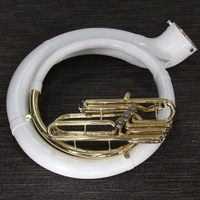 Sousaphone en laiton laqué or blanc, vente en ligne, bonne qualité, valves, cloche en plastique synthétique, sousaphone en Sib