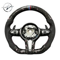 Volante Deportivo de Fibra de Carbono Forjado de 3 Radios Marca YZ al por Mayor, Colores de Costuras/Rayas Personalizables para F10 F20 F30 M3 M6