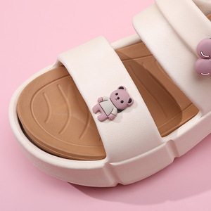 <b>Wedges</b> Sandals Women Soft Sole Anti Odor Open Toe Thick Heel Summer Outdoor Wear <b>Black</b> Pink White Beige - Product Image 4