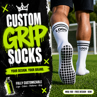 Chaussettes de football respirantes antidérapantes avec points en silicone, chaussettes de sport rembourrées à séchage rapide pour hommes, personnalisables