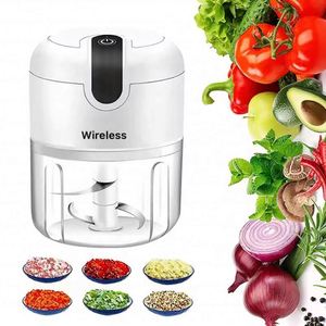 Mini Picadora de Alimentos Eléctrica Recargable por USB de 250 ml, Picadora de Ajo para Acampar, Viajar, Preparar Comidas, Cocina Pequeña - Product Image 1