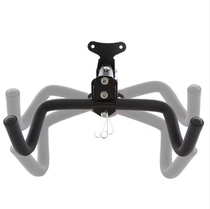 Portabiciclette <span class=keywords><strong>da</strong></span> Parete Pieghevole Regolabile per Esterni in Lega di Alluminio e Acciaio con Trave e Ganci, Capacità di Carico 30kg per Ciclismo - Product Image 2
