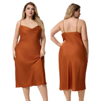 Robe de nuit ample sans manches en soie glacée pour femmes grandes tailles, collection printemps/été, vente en gros ODM jusqu'à 200 lbs