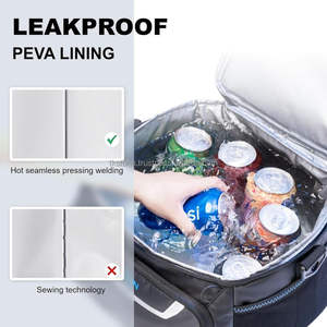 Sac isotherme en polyester Oxford PP imperméable à l'eau de 24 canettes, fourre-tout à double couche, avec fermeture éclair, pour pique-nique thermique, vin et vin - Product Image 4