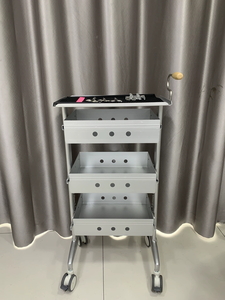 Carrito de Peluquería Profesional con 4 Ruedas, Carrito de Almacenamiento de Aleación de Aluminio para Peluquería, Diseño Minimalista, Fácil de Mover - Product Image 2