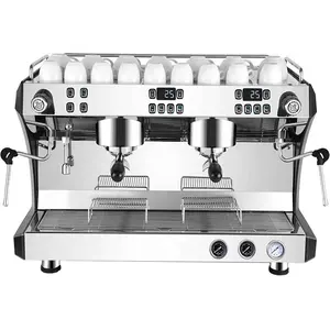 التجاري التلقائي بالكامل 2 مجموعة باريستا ماكينة القهوة ماكينة صنع قهوة اسبريسو آلة قهوة كابوتشينو ماكينة القهوة صنع في الصين