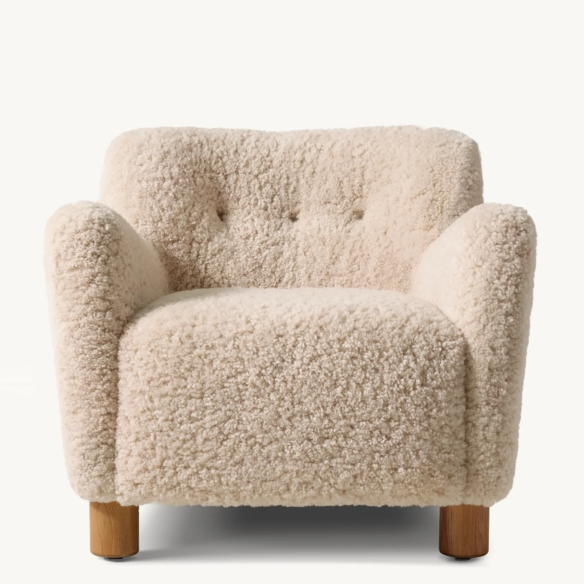 Handcrafted living room lounge modern furniture shearling wool luxury single sofa chair design