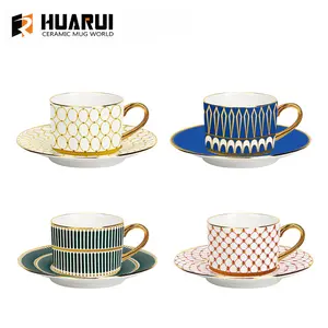 Chinesische Porzellan Großhandel benutzer definierte Logo Tee Keramik Kaffeetasse mit Teller Untertasse