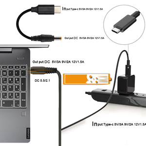 4.0*1.35 5.5*2.5 4.5*3.0 4.0*1.7 DC ปลั๊กชาร์จเร็ว100วัตต์5A emark <span class=keywords><strong>USB</strong></span> 3.1 Type <span class=keywords><strong>C</strong></span> แล็ปท็อป <span class=keywords><strong>USB</strong></span>-<span class=keywords><strong>C</strong></span> ไปยัง DC Trigger CABLE - Product Image 3