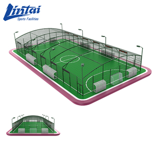 Ensemble complet <span class=keywords><strong>de</strong></span> <span class=keywords><strong>cage</strong></span> <span class=keywords><strong>de</strong></span> football avec buts, gazon artificiel, filets et éclairage pour l'extérieur, à vendre - Product Image 1