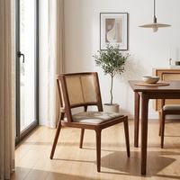 Chaise de salle à manger en bois massif et rotin de luxe pour hôtel et restaurant, prix de gros