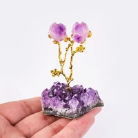 Arbre en cristal d'améthyste naturelle en gros, base en grappe d'améthyste brute, arbre de pierres précieuses de guérison pour la décoration intérieure et le Feng Shui