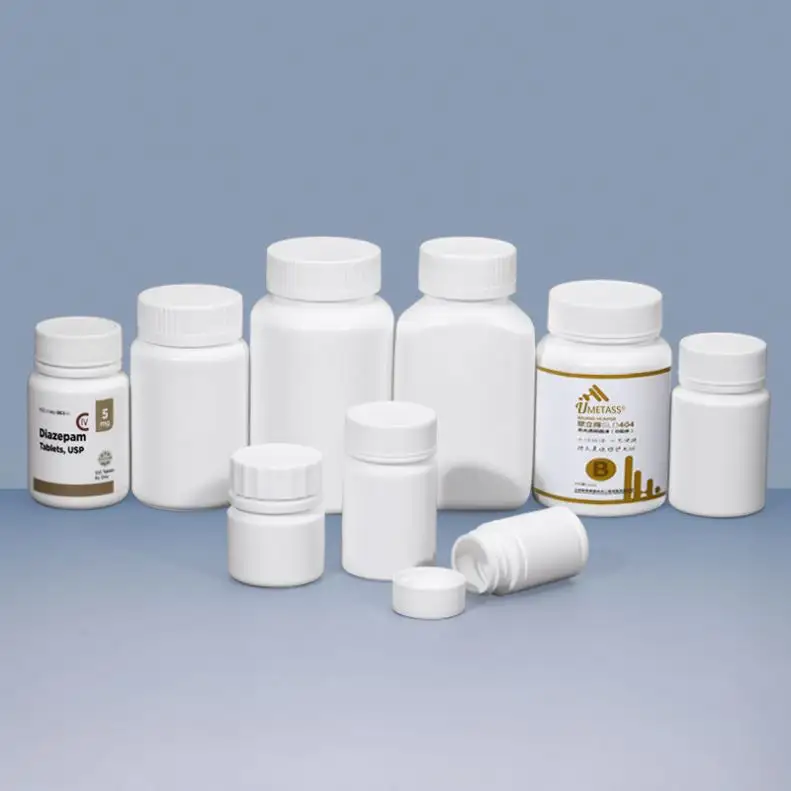 Offre Spéciale bouteille en plastique de médecine de pilule de HDPE pharmaceutique avec l'impression adaptée aux besoins du client par couvercle de vis