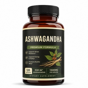 Cápsulas de Ashwagandha, Suplemento Dietético, Apoyo Inmunológico, Gestión de Energía, Certificado GMP HACCP, 120 Cápsulas, Cúrcuma, Rhodiola - Product Image 1
